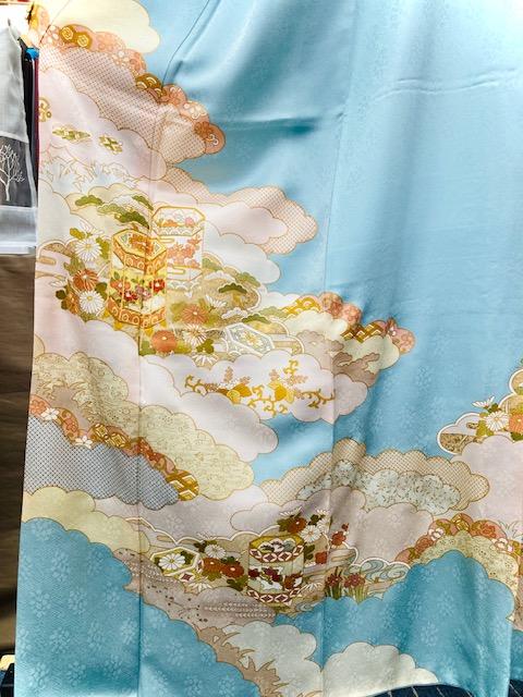 訪問着　京友禅　水色系　結婚式　パーティー