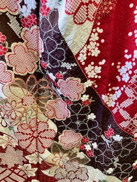 振袖　成人式　赤　絞り　パーティー