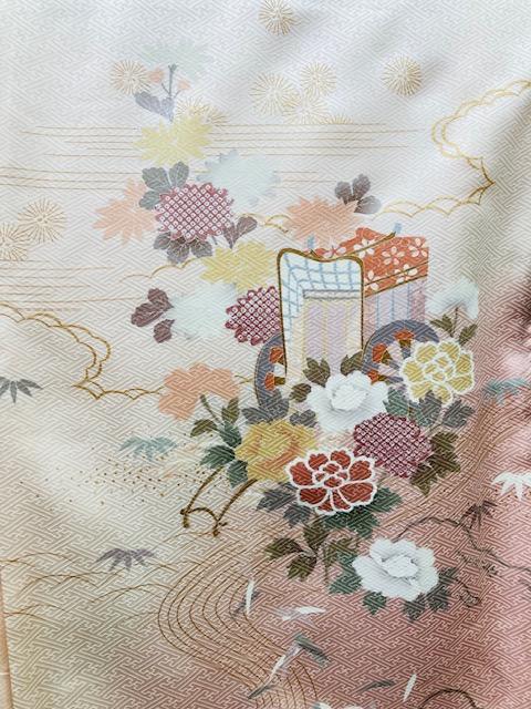 訪問着　正絹　京友禅　ベージュ　七五三　入学式　結婚披露宴