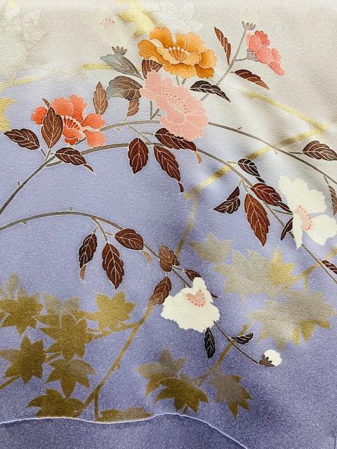 訪問着　正絹　藤色　染め分け　京友禅　作家　入学式　パーティー