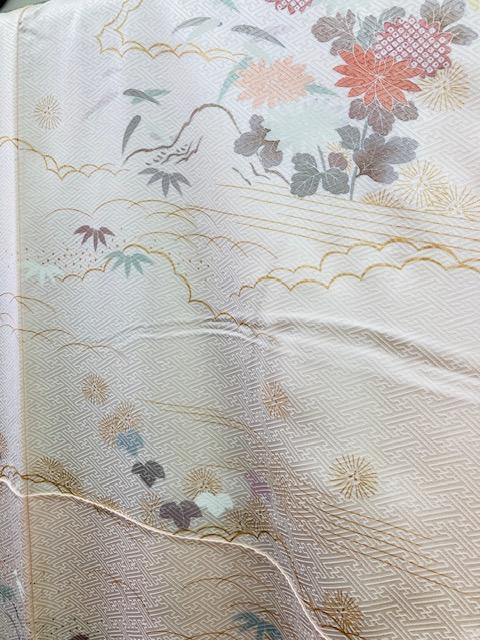 訪問着　正絹　京友禅　ベージュ　七五三　入学式　結婚披露宴