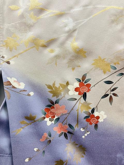 訪問着　正絹　藤色　染め分け　京友禅　作家　入学式　パーティー