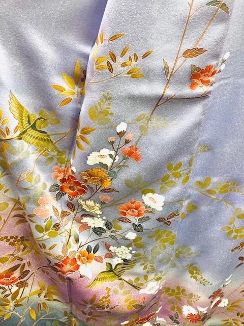 訪問着　正絹　藤色　染め分け　京友禅　作家　入学式　パーティー